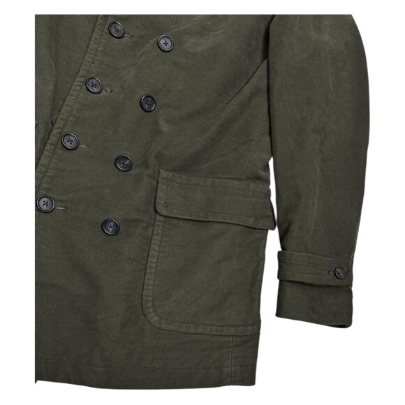 FOSSIL Luxury Designer Green Winter Business Casual Pea Coat Mens Medium - Picture 6 of 6